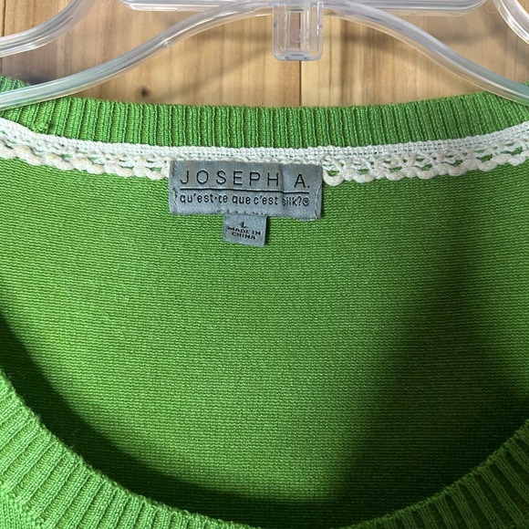 Joseph A Button Cardigan Sweater Women's L Cropped 3/4 Sleeve Preppy Grannycore - Picture 3 of 7